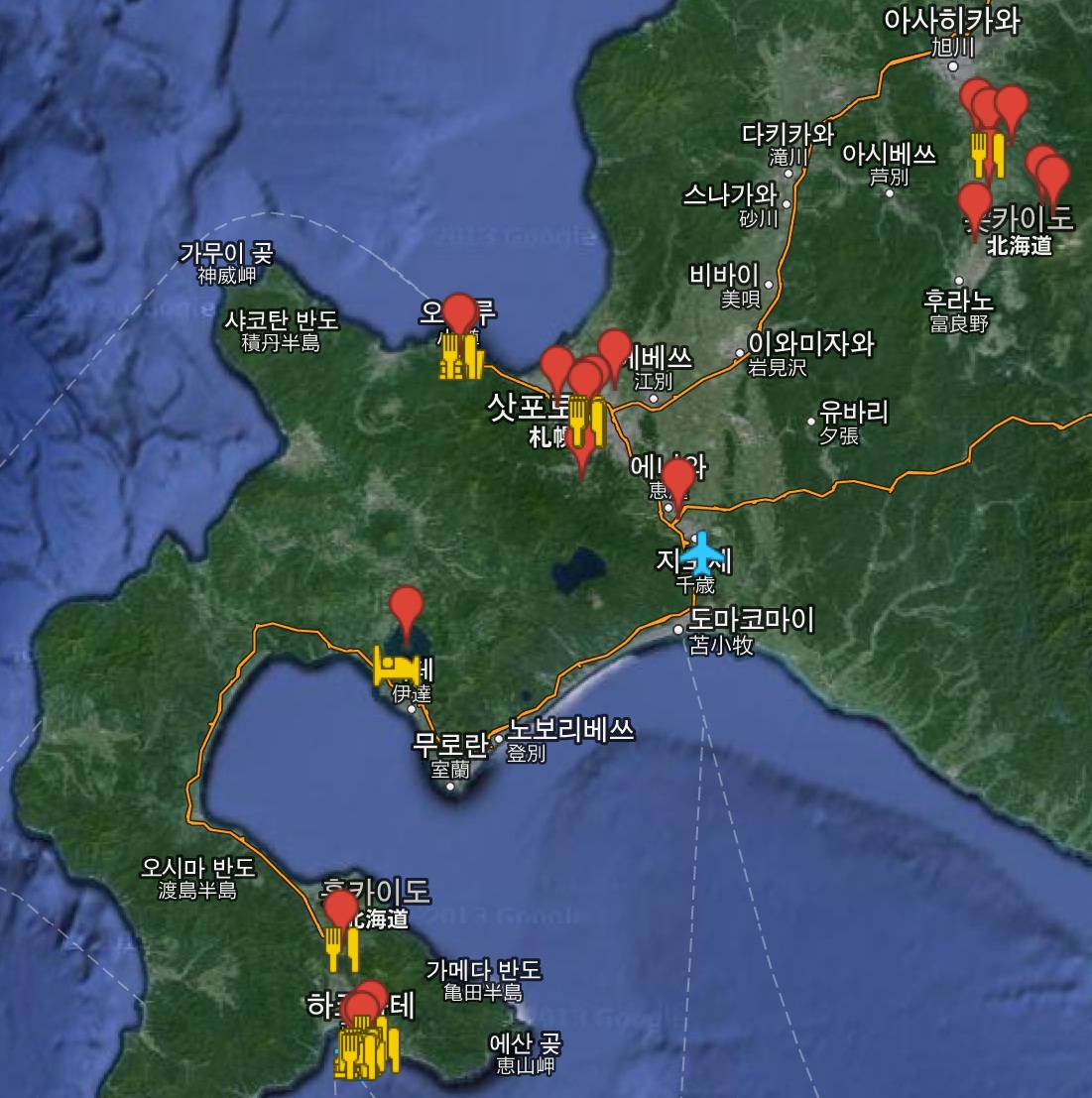 홋카이도 구글맵